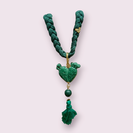 Collana cuore di Cactus Verde