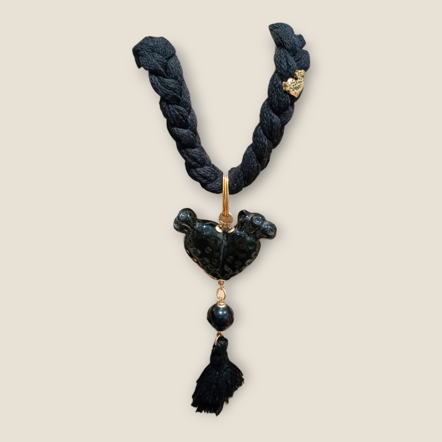 Collana Cuore di Cactus Nero